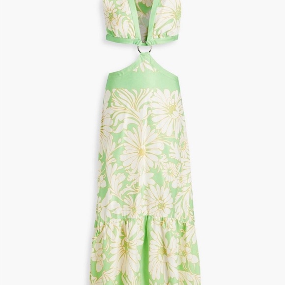 NWT! SANDRO Ludmila Cutout Floral-Print Satin-twill SIZE 42 - Picture 3 of 10